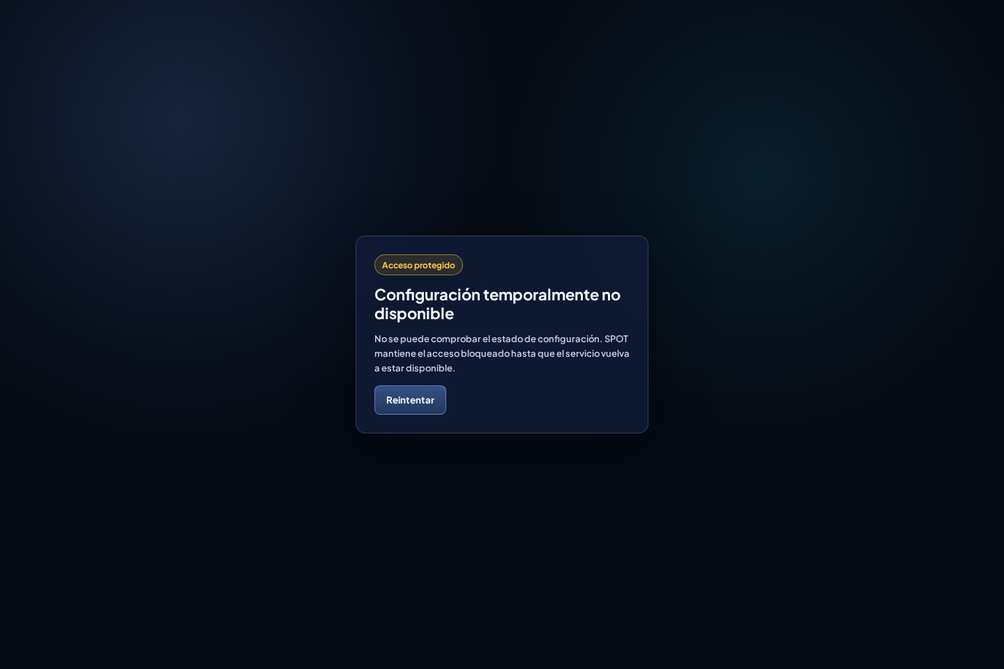 Bloqueo seguro del setup cuando no se puede verificar su estado