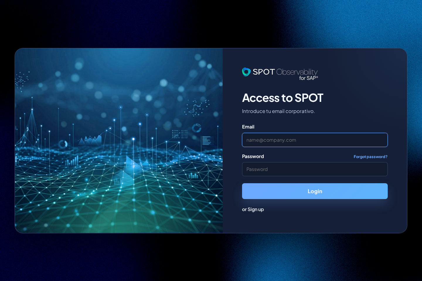 SaaS access screen